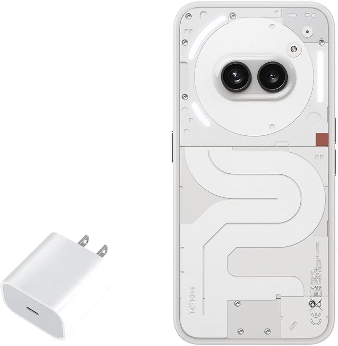 BoxWave Charger Compatible with Nothing Phone 2a - PD GAN miniCube (30W) 30W Tiny PD GAN Type-C Wall Charger - Winter White