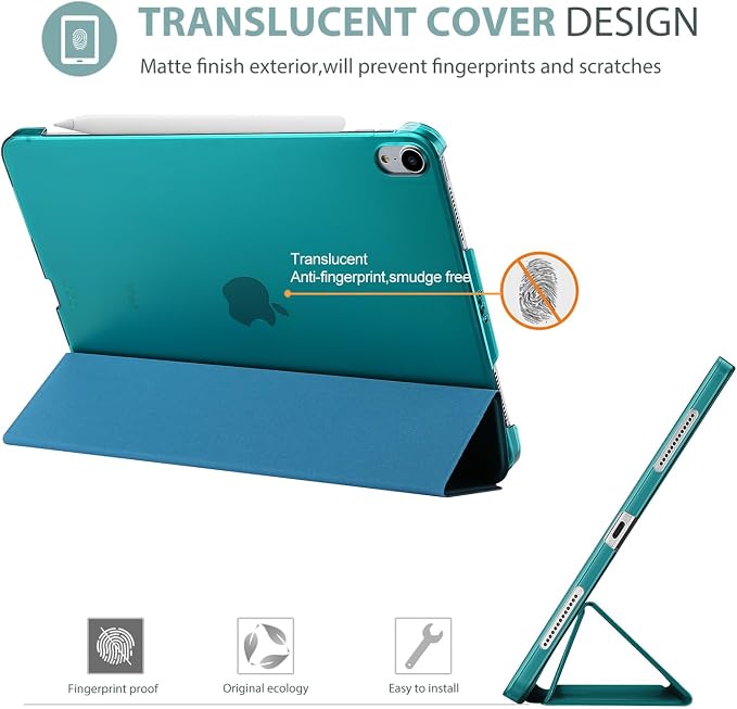 ProCase Smart Case for iPad Air 11-inch M4/M3/M2 &amp Air 10.9 5th/4th Gen | Hard Back Cover with Auto Sleep/Wake Slim Lightweight Case for iPad Air 11 2026/25/24 &amp 10.9 2022/2020-Aqua