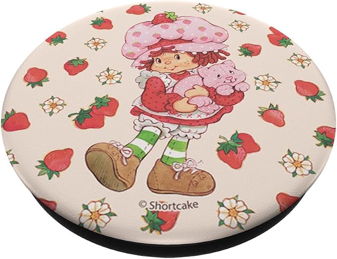 Strawberry Shortcake &amp Custard Strawberries &amp Daisies Retro PopSockets Adhesive PopGrip