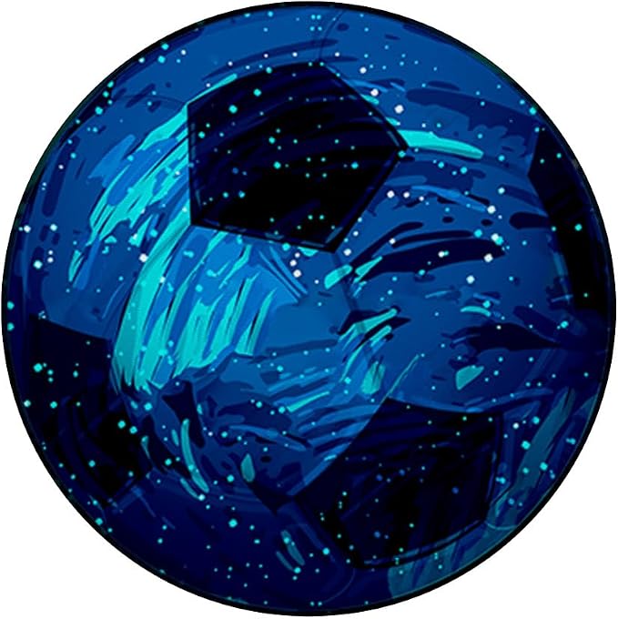 Galaxy Soccerball Blue Cool Sport Art Football Player Gift PopSockets Adhesive PopGrip