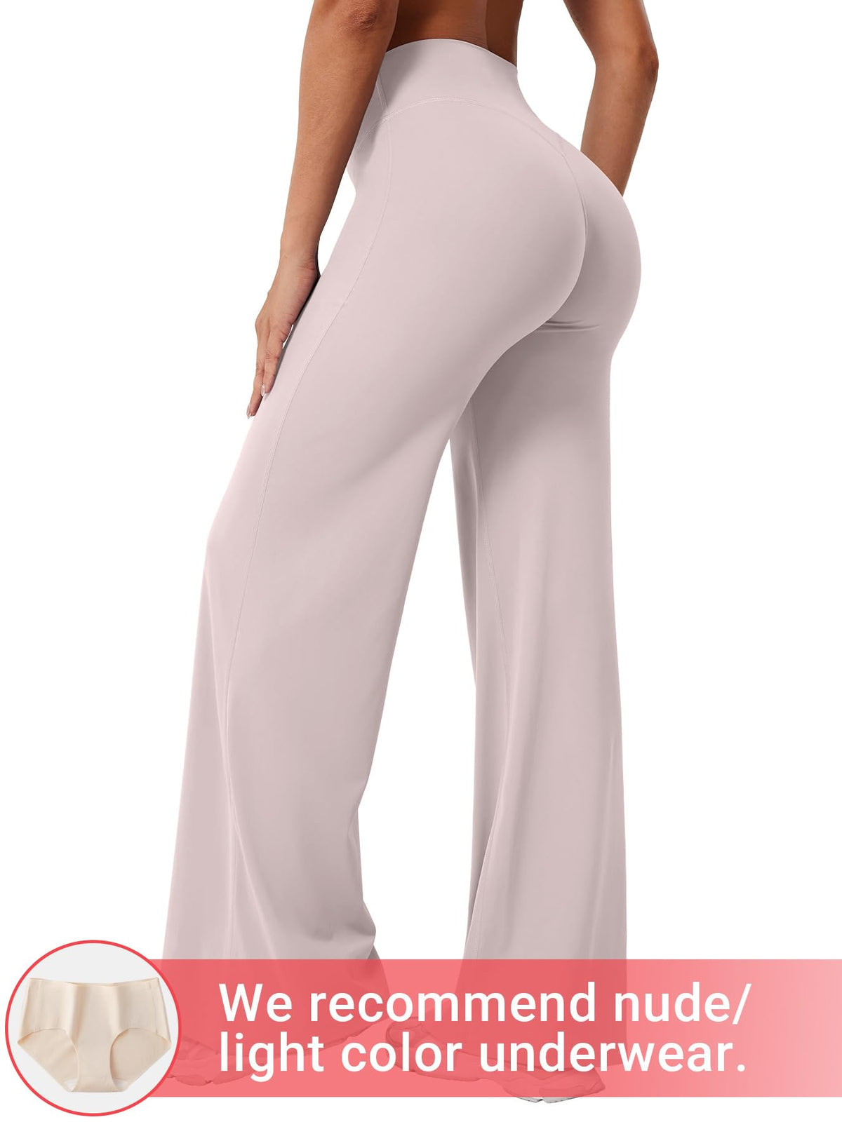 YEOREO Workout Womens Straight Leggings 31.5" Eddiy Yoga Pants Dusty Pink M