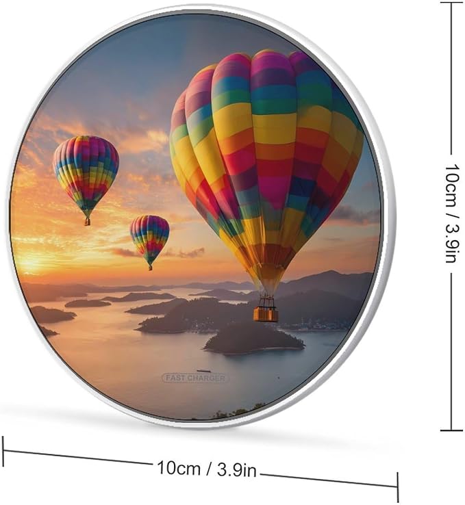 Hot Air Balloons Sky Sea Sunset Wireless Charger Portable Charging Pad | LightweightAll Smartphone