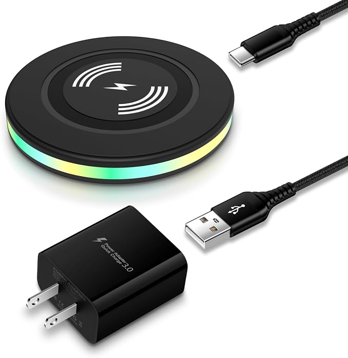 Pixel Wireless Charger Fast Charging for Google Pixel 10a/10/10 Pro/10 Pro XL/9a/9/9 Pro/9 Pro XL/9 Pro Fold/8a/8/8 Pro/7a/7/7 Pro/6/6 Pro/5/4XL/3XL 15W Android Phone Charging Station with QC Adapter