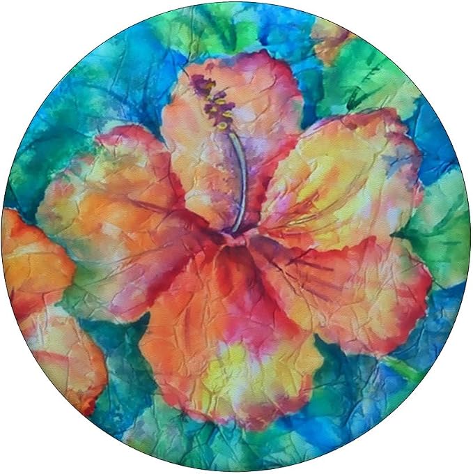 Cute Floral Hibiscus Watercolor Flower Hawaii Jungle Exotic PopSockets Adhesive PopGrip