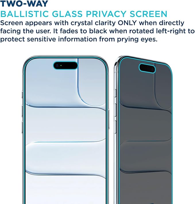 Tech Armor Privacy Glass for iPhone 17 Air Screen Protector 1-Pack | Ballistic Anti-spy protection 9H tempered bubble-free install case-friendly Face ID compatible oleophobic coating