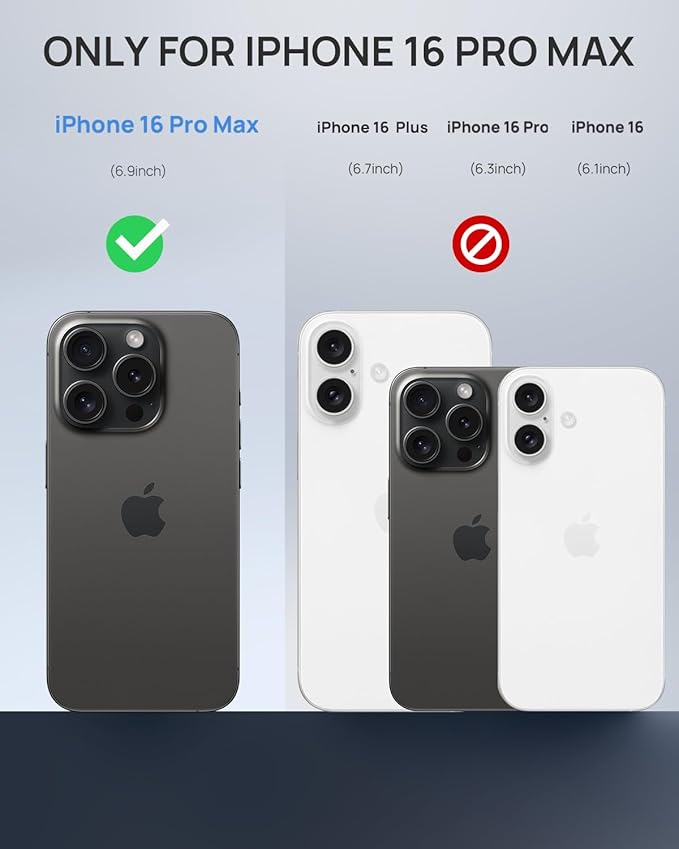 Lanhiem Magnetic for iPhone 16 Pro Max Case, IP68 Waterproof Dustproof Case, [Compatible with Magsafe] [Built-in Screen Protector] Full Body Heavy Duty Rugged Phone Cover 6.9 inch, Natural