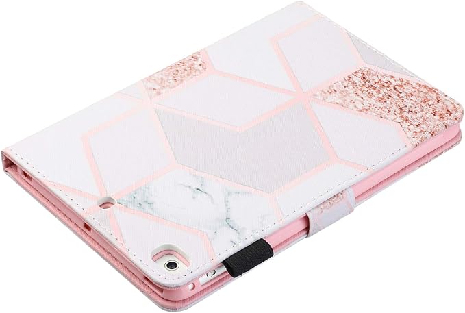 Case for iPad mini 1 2 3 4 Mini 5 Leather Smart Kickstand Case Flip Wallet Protective Case Compatible with iPad mini 1 2 3 4 Mini 5 2019 Pink Gold Marble