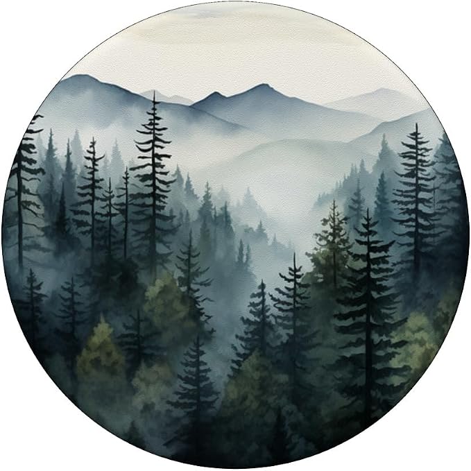 Foggy Forest Pine Tree Woods Green Nature Outdoor Explore PopSockets PopGrip for MagSafe