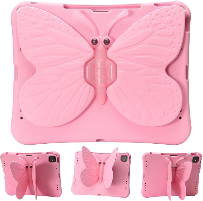 Kids Case for iPad Air 13 (2026/2025/2024) M4/M3/M2 &amp iPad Pro 13 2024 &amp iPad Pro 12.9 Cover 6th/5th/4th/3rd Gen (2022/2021/2020/2018) DIY Figures EVA Rubber Handle Stand Shockproof Bumper