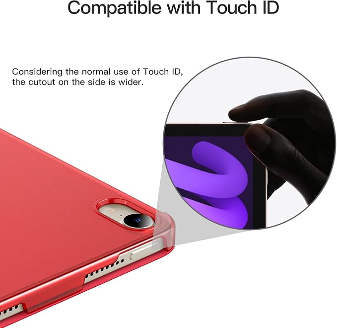 JETech Case Cover for iPad mini A17 Pro/6th Gen (2024/2021) Blue | Slim Translucent Back Design Tri-Fold Stand Auto Wake/Sleep Lightweight Shockproof Protection