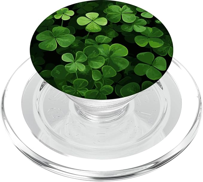 Irish Shamrock Pattern of a Four-Leaf Clover Shamrock PopSockets Adhesive PopGrip