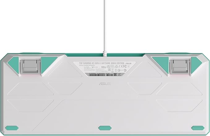 ASUS TUF Gaming K3 Gen II Hatsune Miku Edition Wired USB Gaming Keyboard – 97-Key Compact Layout, Optical-Mechanical RGB Switches, PBT Keycaps, Detachable Top Plate, IP57 Rated, PC/Mac Support - Aqua