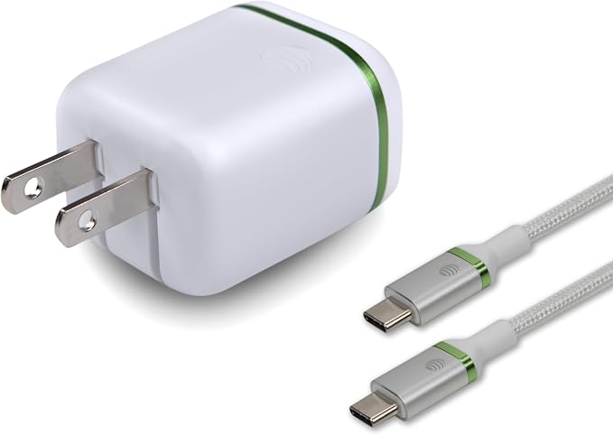 AT&ampT USB-C Wall Charger Fast Charging Power Adapter Foldable Prongs Travel-Friendly for Compatible with iPhone iPad Samsung Galaxy Google Pixel (20W White)