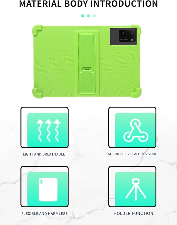 Case for DigiLand-S10 10.1 Android 14 Tablets，WUNIAK Shock Proof Lightweight Stand Rubber Shell Protective CoverKids Friendly Soft Silicone Adjustable Stand CoverBlack