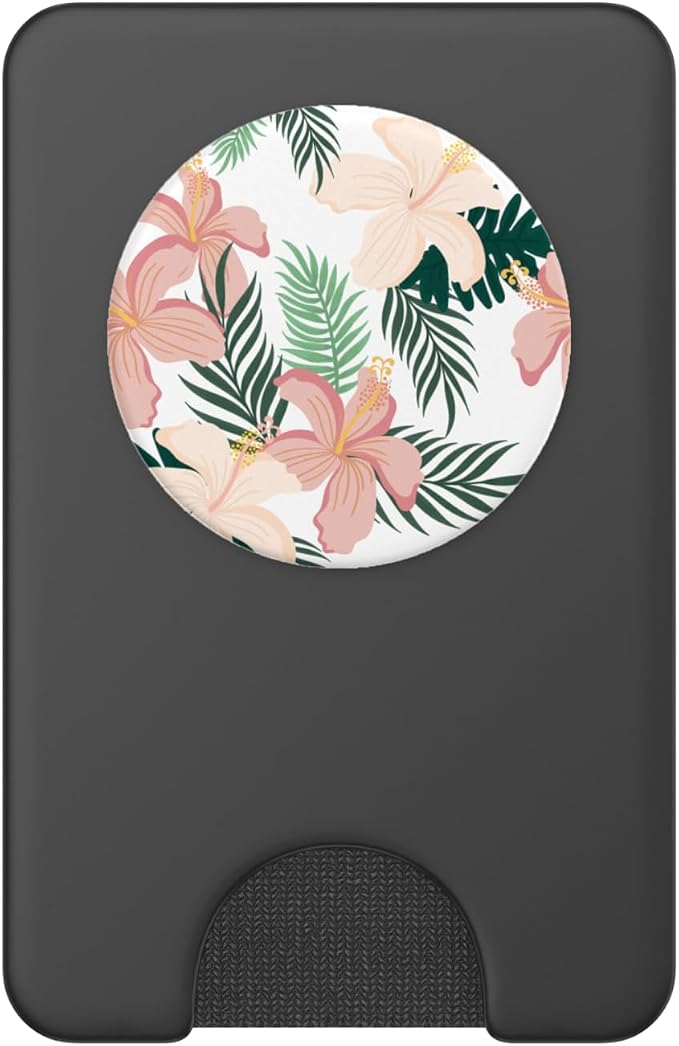 Tropical Hibiscus Flower of Hawaii with Floral Pattern PopSockets Adhesive PopGrip