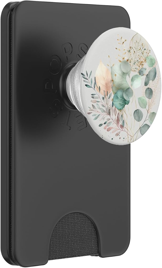 Botanical Watercolor Eucalyptus Leaves Green Blossom Flowery PopSockets Adhesive PopGrip