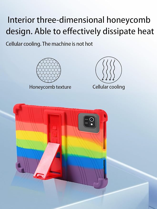 for kelankeke K10 Android 10-Inch TabletUYRUREL Skin-Friendly Soft Silicone Protective CaseFull Protection Against Drops and Scratcheswith Adjustable Viewing StandBlack.