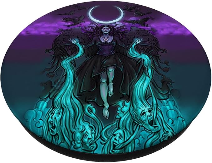 The Morrigan Death Tarot Card Gothic Pagan Witch Triple Moon PopSockets Adhesive PopGrip