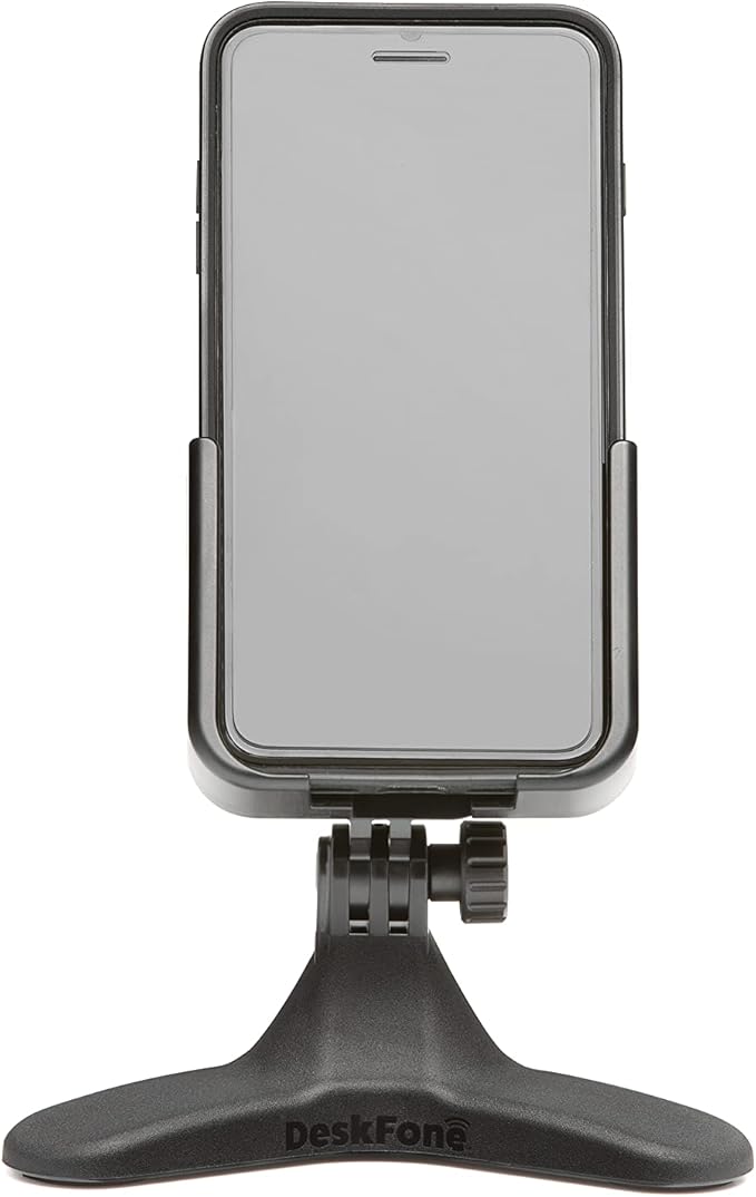 WeatherTech DeskFone - Universal Desktop Cell Phone Holder (Black Metal Knobs)