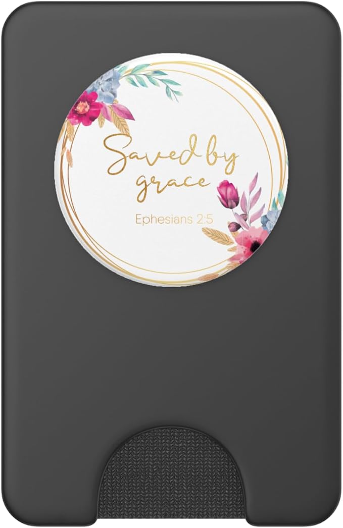 Saved by Grace Ephesians 2:5 Christina Bible Verse Gold PopSockets Adhesive PopGrip