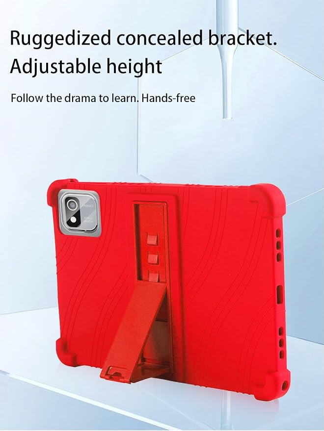for tabtrust T10B-B Android 14 Gaming Tablet10.1 2.5K Ultra Clear Display Tablet Model CaseSoft Silicone Adjustable Stand Cover Lightweight Kids FriendlyBlack.