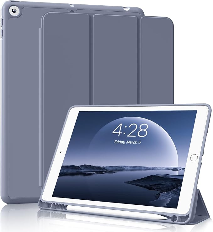Case for iPad Air 3 (10.5-Inch 2019 3rd Generation) with Pencil Holder Slim Tablet Cover with Soft TPU Back Auto Wake/Sleep for iPad 10.5 Inch Air 3 (Black)