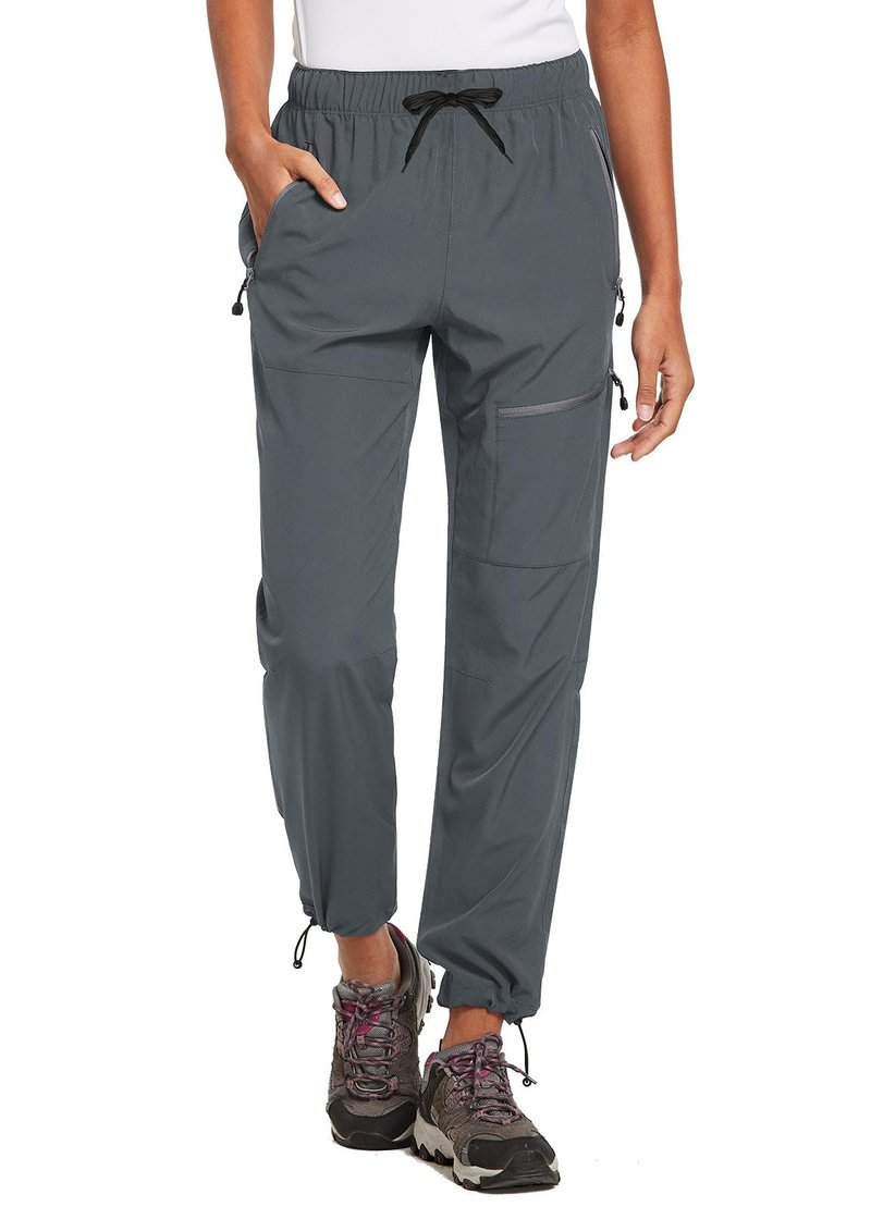 baleaf Cargo Pants for Women Petite Joggers Lightweight Quick Dry Pant Water Resistant 27'' Travel Workout Athletic Trip 27''-Dark Gray 2XL