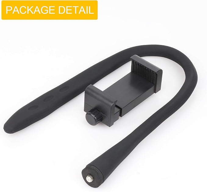 iTODOS Portable Flexible Cell Phone Holder Stand for Treadmill Spin Bike Stroller Shopping Cart Bed Car Kitchen Desk Compatible with iPhone Android (Black)