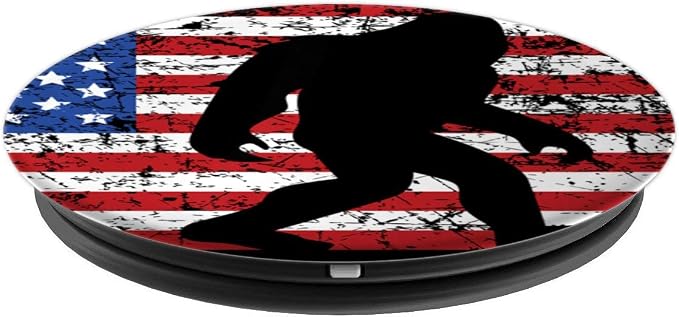 American Flag Bigfoot Black PopSockets Stand for Smartphones and Tablets PopSockets Adhesive PopGrip