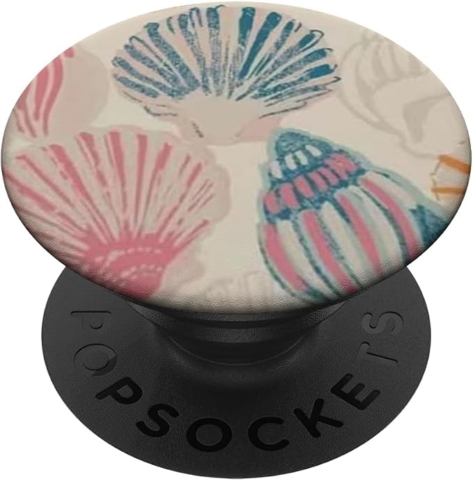Pink Sea Shell Art PopSockets PopWallet for MagSafe