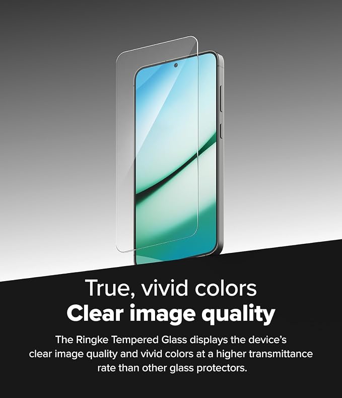 Ringke for Samsung Galaxy A35 5G Screen Protector [Easy Slide 2 Pack] | Easy Installation with Alignment Tool Case Friendly Premium 9H Hardness Tempered Glass