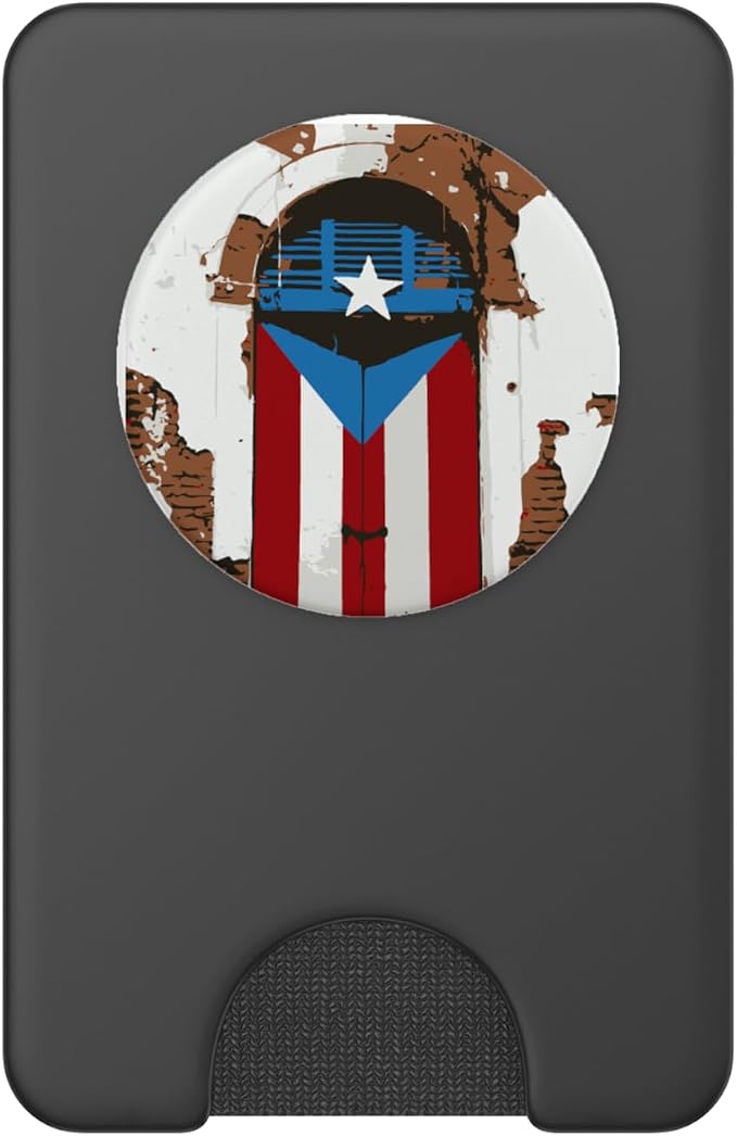 Puerto Rico Flag on Door PopSockets Adhesive PopGrip