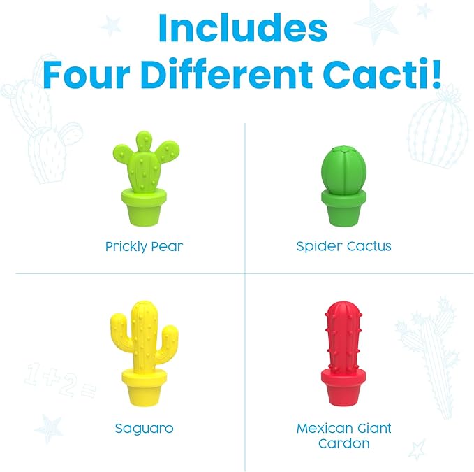 hand2mind Cactus Counting Desert Math Activity Set, Ten Frame Math Manipulatives, Color Counters for Kids Math, Montessori Math Materials, Math Games for Kindergarten, Addition and Subtraction Games