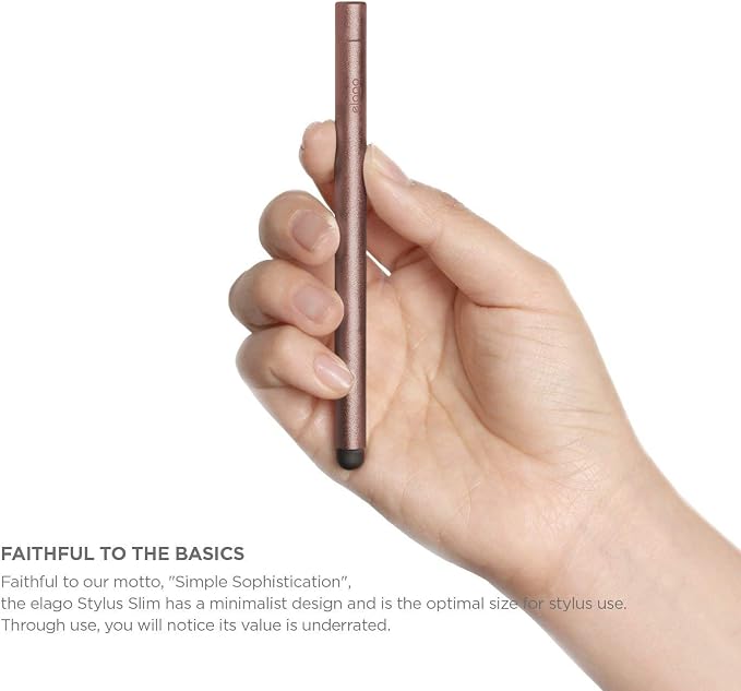 elago Premium Aluminum Slim Stylus Pens for All Touch Screen Tablets | Soft Touch Pen-Point Precise Touch and Control Extra Rubber Tip Included Ergonomic Grip Comfortable Grip (Black)