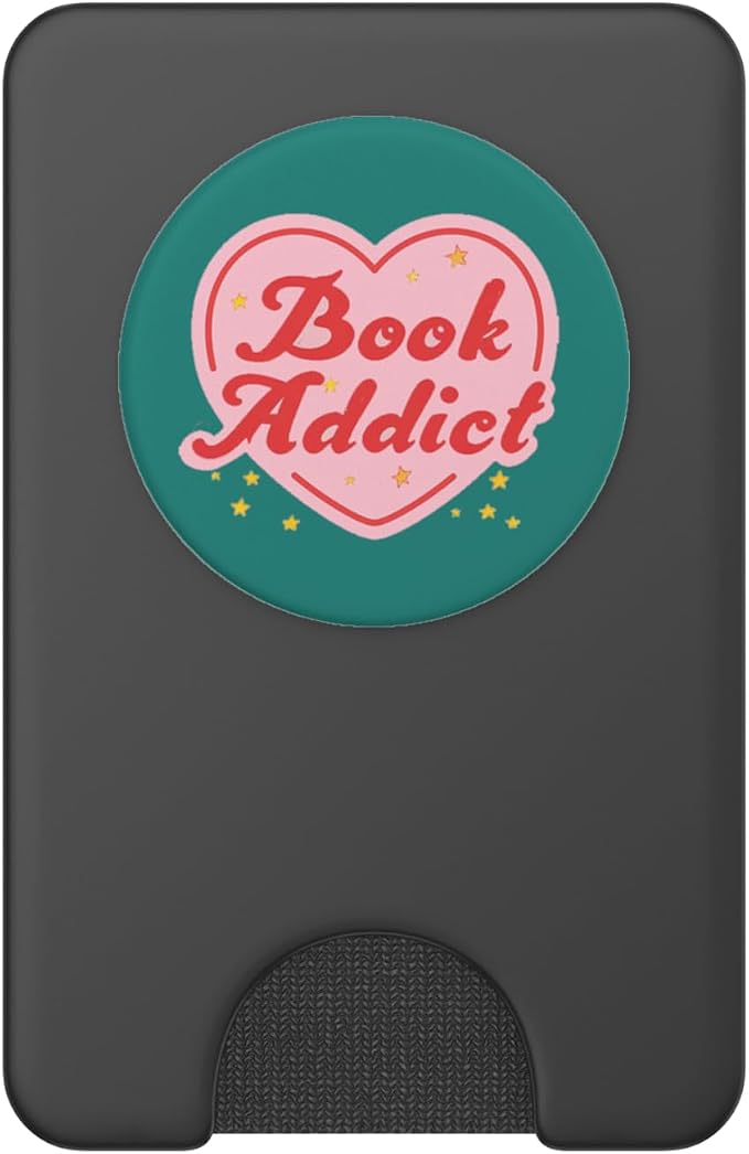 Book Addict Heart Booktrovert Bookish Reading Librarian PopSockets Adhesive PopGrip