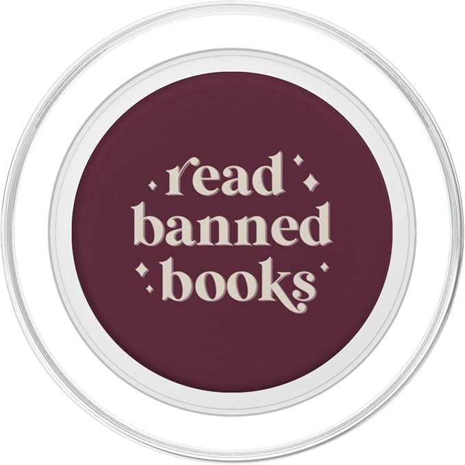 Read Banned Books - Vintage Retro Lettering (Burgundy) PopSockets MagSafe PopGrip for iPhone