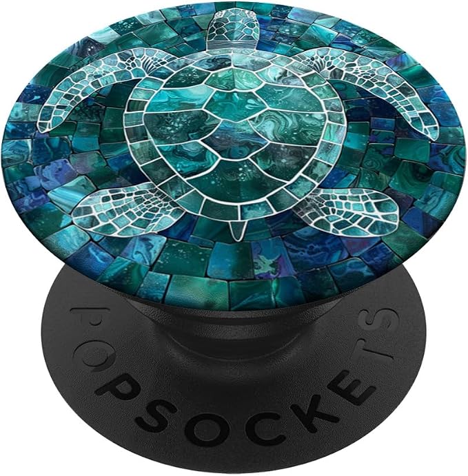 Aesthetic Ocean Animals Blue Sea Turtle Artwork PopSockets Adhesive PopGrip