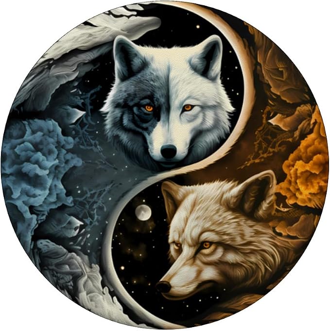 Wolf Yin Yang PopSockets Adhesive PopGrip