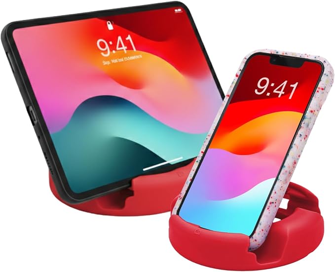 GoDonut Plus+ - Smartphone and Tablet Stand - Compatible with Lager Cases with Charging Port Access - for use at Work at Home Travel and on-the-go (Black)