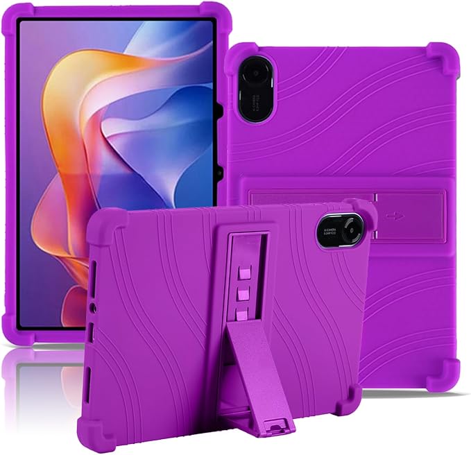 Case for Xiaomi Redmi Pad 2 Tablet 11inchNOUKAJU Tablet Protection CaseAdjustable BracketSoft SiliconeSilicone Protection Cover for Redmi Pad 2(Black)