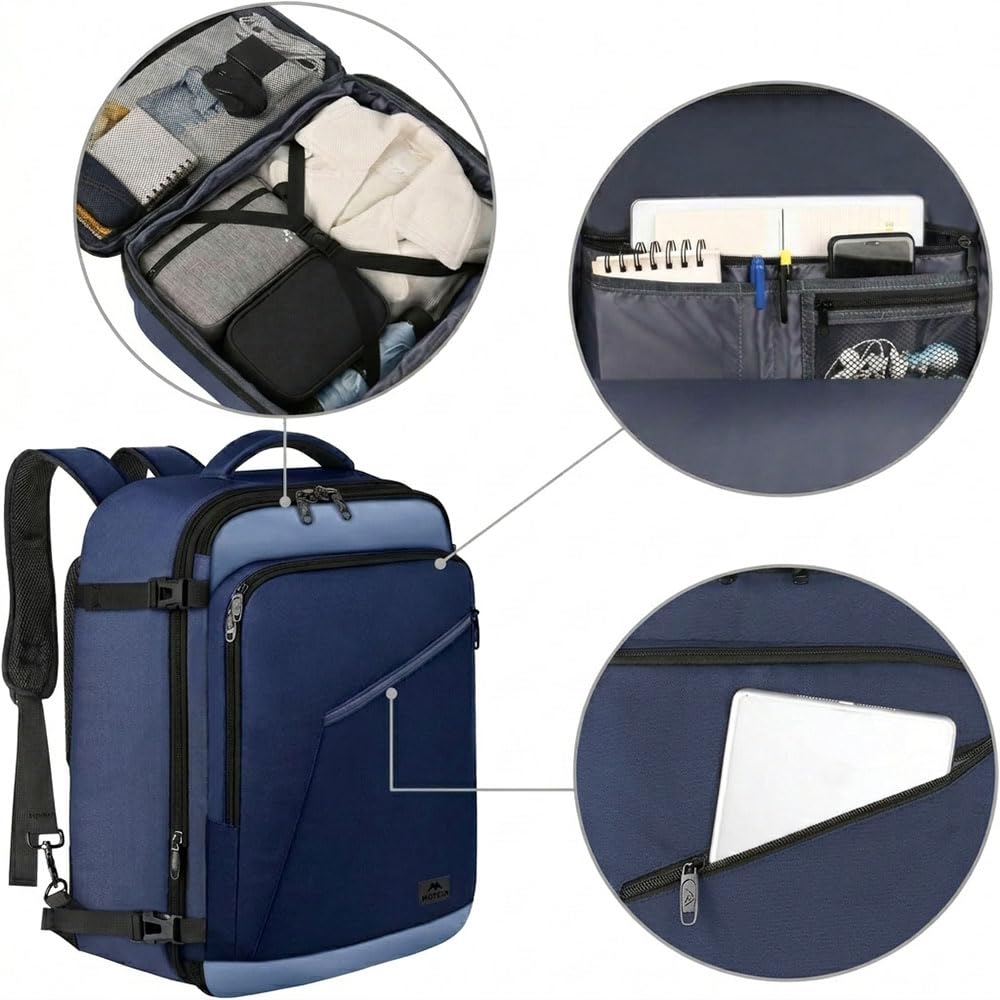 MATEIN Expandable Travel Backpack, Large Capacity Carry on Backpack for Men