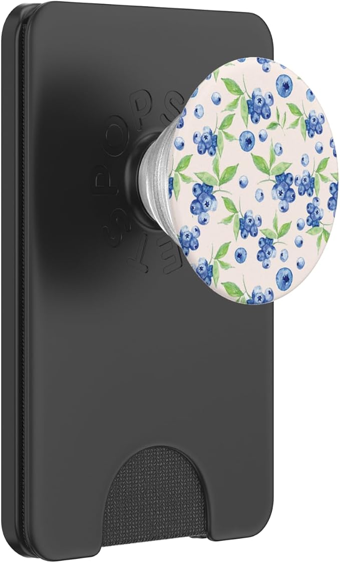 Aesthetic Watercolor Blueberry Milk Summer Fruit Pattern Art PopSockets PopGrip for MagSafe