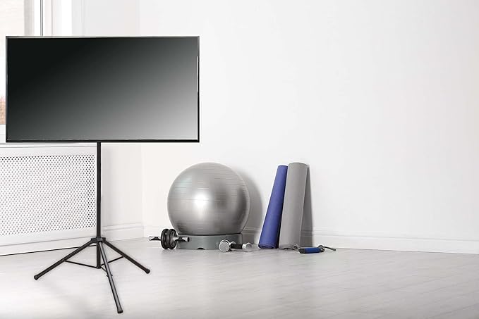 VIVO Tripod 37 to 75 inch LCD LED Flat Screen TV Display Floor Stand, Portable Height Adjustable Mount, Black, STAND-TV75T