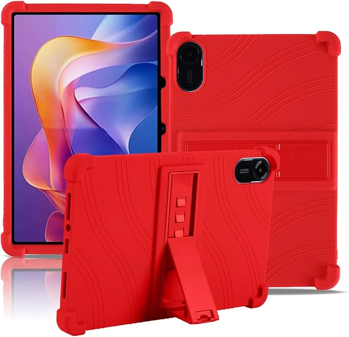 Case for Xiaomi Redmi Pad 2 Tablet 11inchNOUKAJU Tablet Protection CaseAdjustable BracketSoft SiliconeSilicone Protection Cover for Redmi Pad 2(Black)