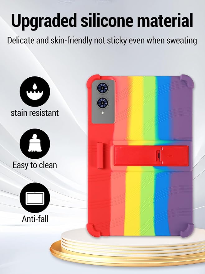 for TECLAST T65 13.4 inch Tablet Protective case Shockproof Lightweight Silicone Protective Cover with Stand Child-Friendly Protection Easy to Clean DesignBlack