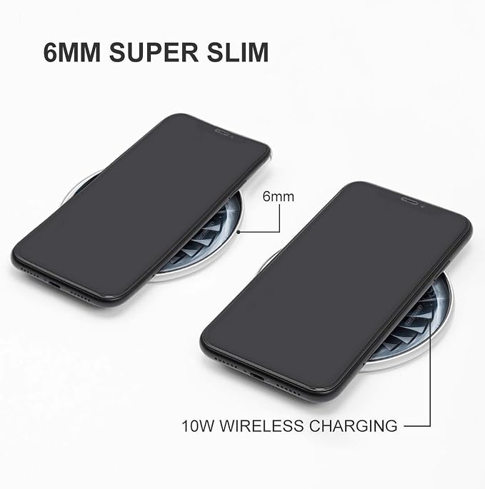 Jet Engine Wireless Charger with Aluminum Alloy Frame Qi Certified Fast Wireless Charging Pad 10W Charging Station Portable Phone Charger for All Wireless Charging Phone