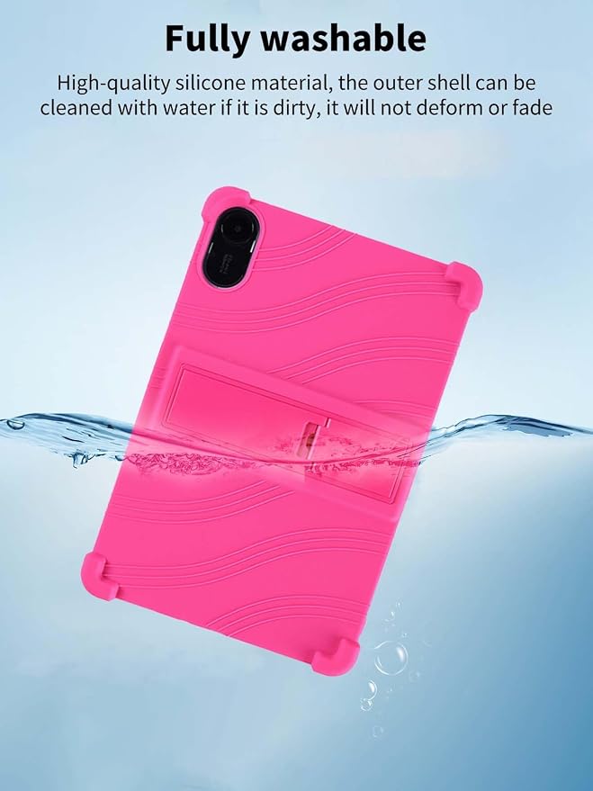 Case for Xiaomi Redmi Pad 2 Tablet 11inchNOUKAJU Tablet Protection CaseAdjustable BracketSoft SiliconeSilicone Protection Cover for Redmi Pad 2(Black)