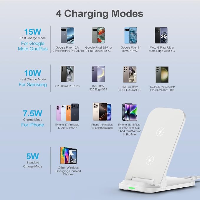 for Pixel 10A Wireless Charger Stand Fast Charging Desk for Google Pixel 10 | 15W Foldable Wireless Charger Pad cargador inalámbrico para Google Pixel 10 Pro Fold/10 Pro XL/9A/9 Pro XL/9A/8A/8XL/8/7/7
