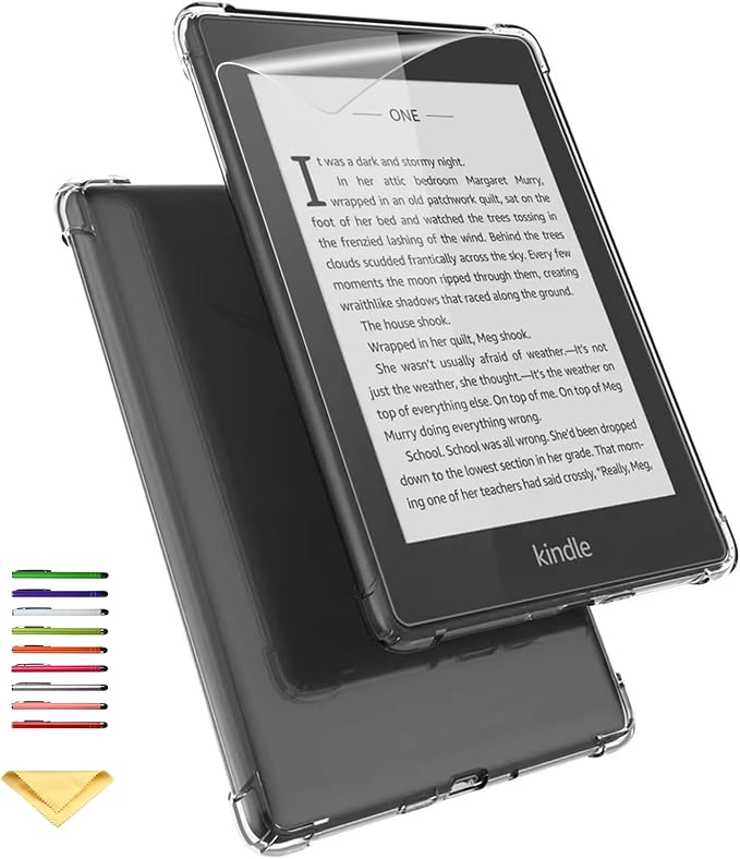 Clear Case for All-New Amazon Kindle Fire Max 11 Tablet (13th Generation 2023 Release) 11 Slim Lightweight Shell Transparent Soft TPU Back Shockproof Crystal Reinforced Corner Cover Clear