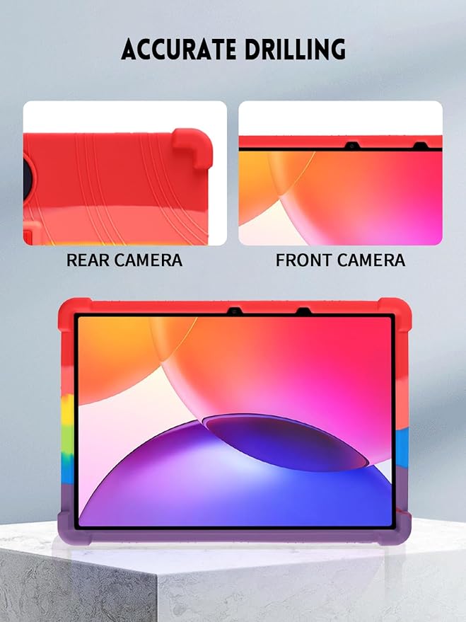 Case for TCL TAB A1 Plus Android Tablet 12.2 Inch (Dark Black) | (Model 9445X) Soft Silicone Kids Friendly Protective Cover with Adjustable Stand Drop-Proof